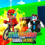 Steal Brainrot from Guards on Bike